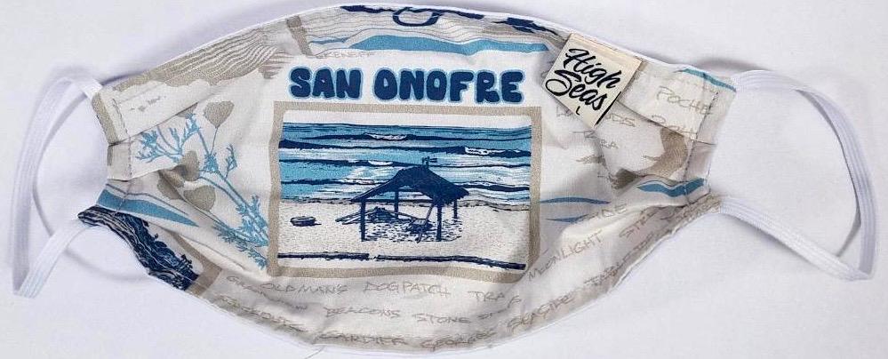 San Onofre Surfing  Mask   100% Cotton Made in USA